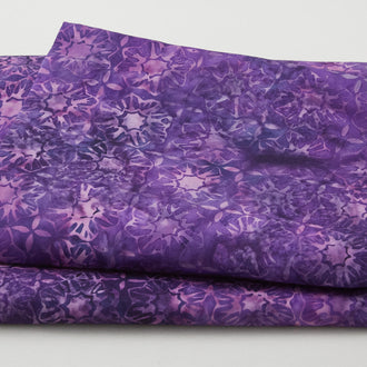 Rainbow Batiks Favorites - Square Flower Purple Merlot 2 Yard Cut