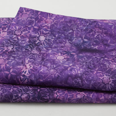 Rainbow Batiks Favorites - Square Flower Purple Merlot 2 Yard Cut