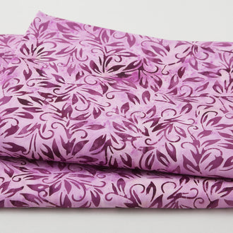 Rainbow Batiks Favorites - Leaf Swirl Purple Lavender 2 Yard Cut