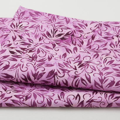 Rainbow Batiks Favorites - Leaf Swirl Purple Lavender 2 Yard Cut