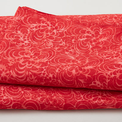 Rainbow Batiks Favorites - Funky Flowers Red Imperial 5 Yard Cut