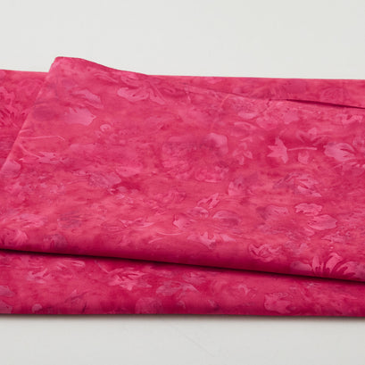 Bright Red Large Floral Batik - 3 Yard Cut
