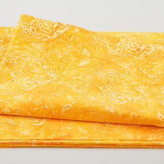 Orange Floral Burst Batik 2 Yard Cut