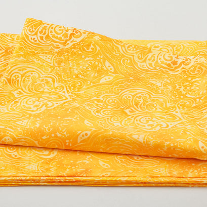 Orange Floral Burst Batik 2 Yard Cut