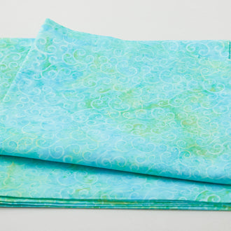 Blue Green Swirls Batik 2 Yard Cut