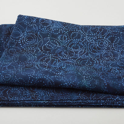 Navy Tonal Circular Dot Batik 2 Yard Cut