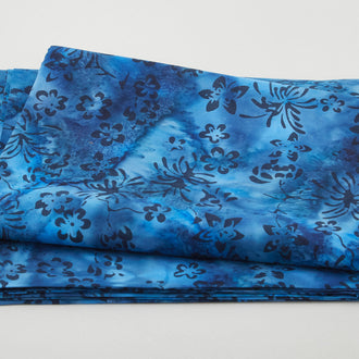 Marine Mini Plumeria Batik 2 Yard Cut