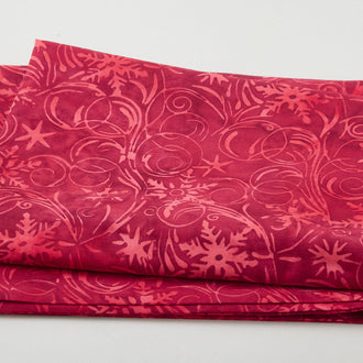 Snowflake Swirl-Red Cardinal Batik 2 Yard Cut