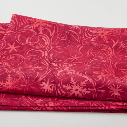 Snowflake Swirl-Red Cardinal Batik 2 Yard Cut