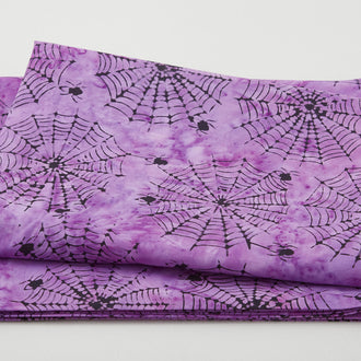 Spiders on Purple Batik 2 Yard Cut