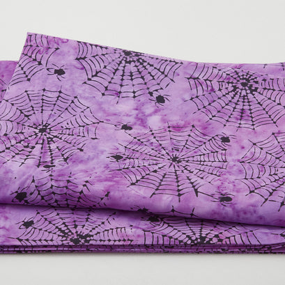 Spiders on Purple Batik 2 Yard Cut