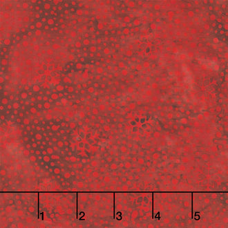 Festive Wishes Batiks - Snowflakes and Dots Red Cranberry Yardage