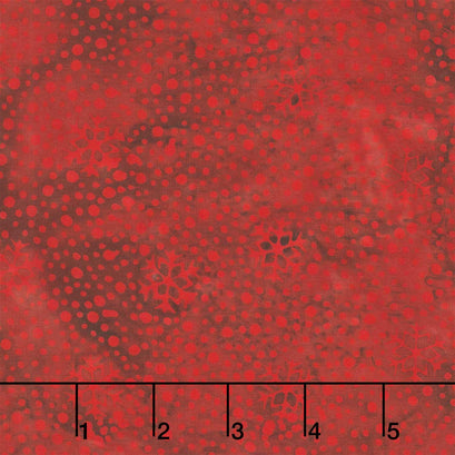Festive Wishes Batiks - Snowflakes and Dots Red Cranberry Yardage