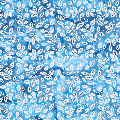 Snowfall Batiks - Holly Blue Wave Yardage