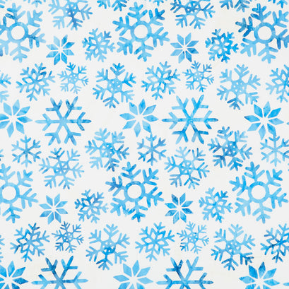 Snowfall Batiks - Large Snowflakes White Yardage