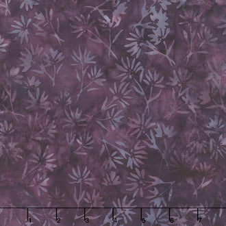 Autumn Ember Batiks - Flowers Purple Eggplant Yardage