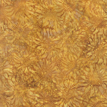 Autumn Ember Batiks - Sunflowers Gold Ochre Yardage