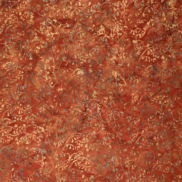 Autumn Ember Batiks - Vines Blossoms Red Brick Yardage