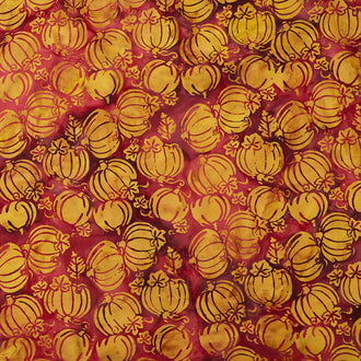 Autumn Ember Batiks - Pumpkin Pink Pomegranate Yardage