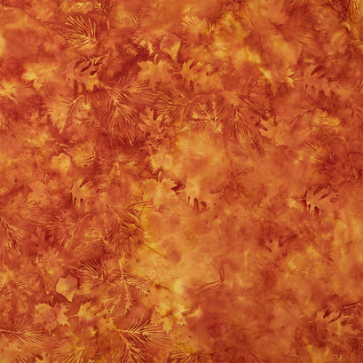 Autumn Ember Batiks - Leaf Springs Gold Ochre Yardage