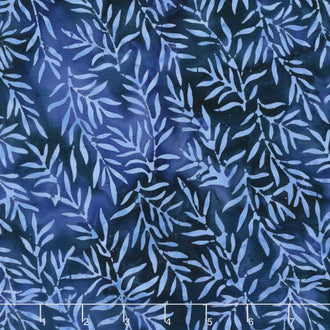 Fall Flair Batiks - Leafy Vine Blue Ocean Yardage