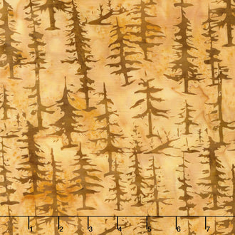 Fall Flair Batiks - Trees Gold Straw Yardage