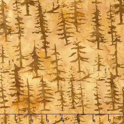 Fall Flair Batiks - Trees Gold Straw Yardage
