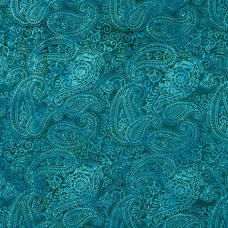 Fiesta Batiks - Paisley Outlining Teal Yardage