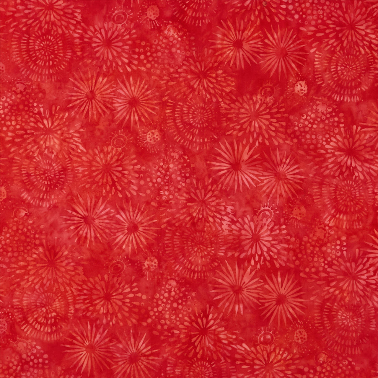Fiesta Batiks - Large Mixed Floral Cherry Yardage