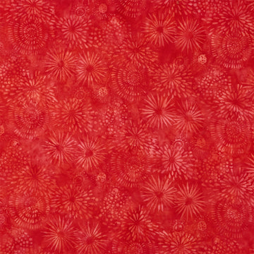 Fiesta Batiks - Large Mixed Floral Cherry Yardage