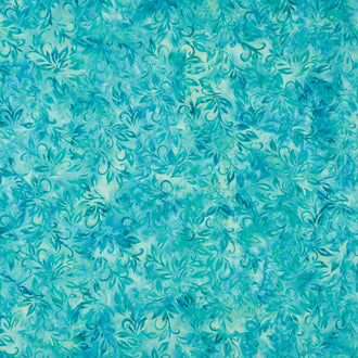 Fiesta Batiks - Leaf Vine Light Lagoon Yardage