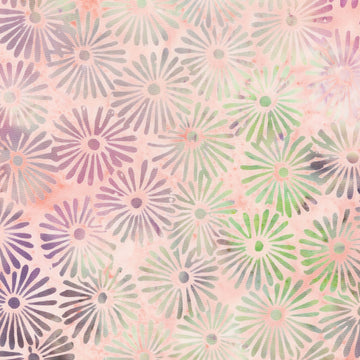Meadow Hues Batiks - Daisy Red Shell Yardage