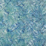 Stone Strata Batiks - Fossil Fern Leaf Multi Denim Yardage