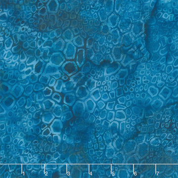 Stone Strata Batiks - Iron Pyrite Cluster Teal Lagoon Yardage