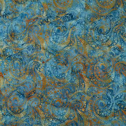 Stone Strata Batiks - Moonstone Multi Green Yardage