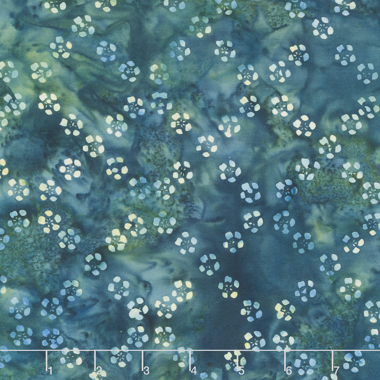 Frosted Foliage Batiks - Floral Chain Teal Bridgewater Yardage