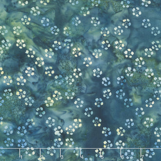Frosted Foliage Batiks - Floral Chain Teal Bridgewater Yardage