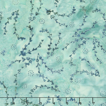 Frosted Foliage Batiks - Lines of Vines Grey Iceberg Yardage