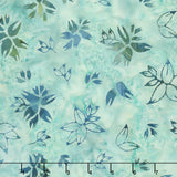 Frosted Foliage Batiks - Leaf Collections Grey Iceberg Yardage