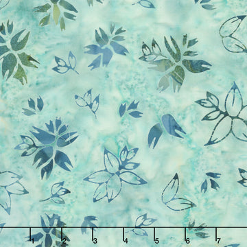Frosted Foliage Batiks - Leaf Collections Grey Iceberg Yardage