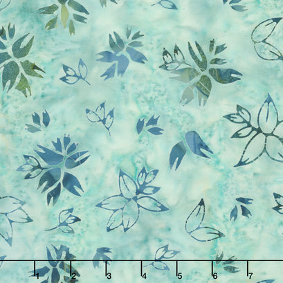 Frosted Foliage Batiks - Leaf Collections Grey Iceberg Yardage