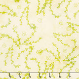 Frosted Foliage Batiks - Lines of Vines Yellow Parchment Yardage
