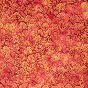 Dreamweaver Batiks - Cirlce Leaf Multi Orange Yardage