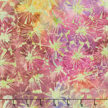 Dreamweaver Batiks - Large Floral Multi Pale Olive Yardage