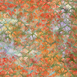 Dreamweaver Batiks - Ginko Leaf Multi Pale Olive Yardage