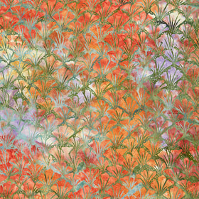 Dreamweaver Batiks - Ginko Leaf Multi Pale Olive Yardage