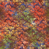 Dreamweaver Batiks - Ginko Leaf Multi Purple Fluorite Yardage