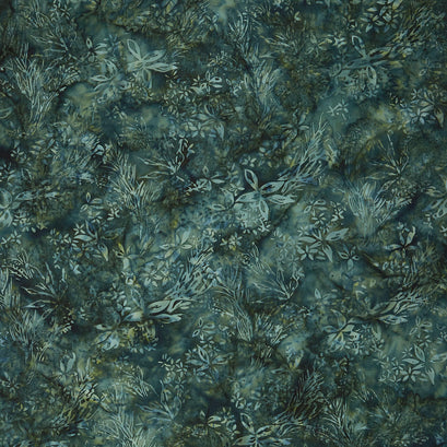 Everlasting Batiks - Wildflowers Green Pineneedle Yardage