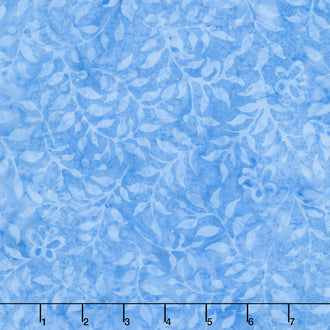 Enchanted Flutter Batiks - Butterfly & Leaves Blue Yardage