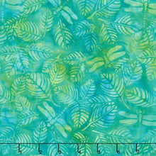 Enchanted Flutter Batiks - Dragonfly Leaves Teal Parakeet Yardage